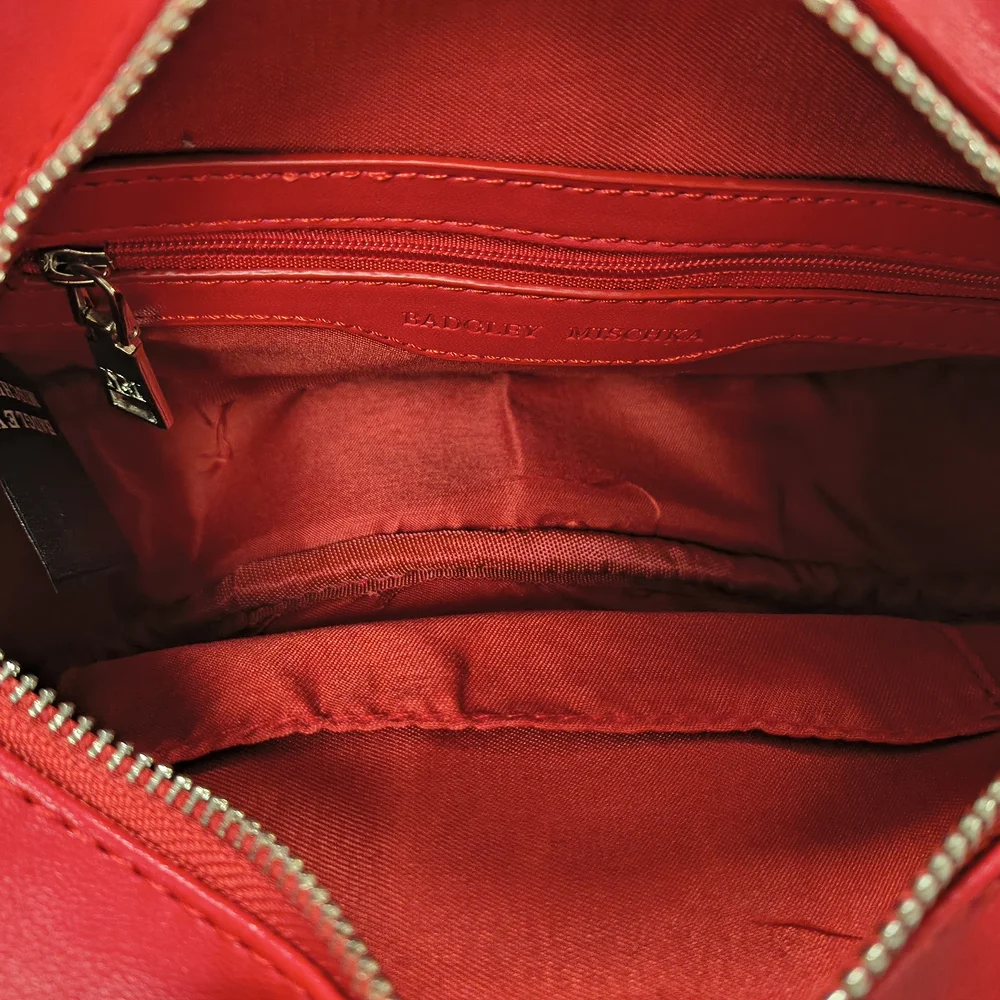 Badgley Mischka Red Quilted Crossbody Bag - Picture 2 of 4